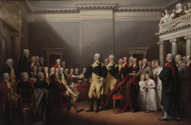 Der Rücktritt von George Washington am 23. Dezember 1783, ca. 1822